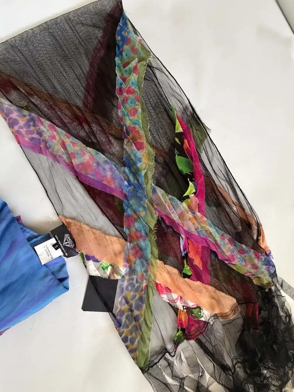 Sheer Fabric Remnants Bundle Chiffon Organza Multicolor Craft Scrap Boho